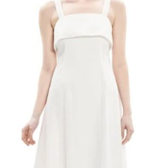 NWT Theory Tie Back Dress White Midi M $395 - Picture 1 of 6